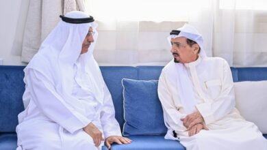 حاكم عجمان وولي عهده يتقبلان التعازي في وفاة الشيخة ميرة بنت علي النعيمي