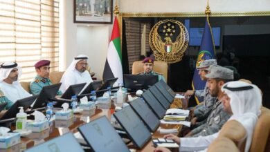 شرطة عجمان وقيادة الحرس الوطني تبحثان تعزيز التعاون المشترك