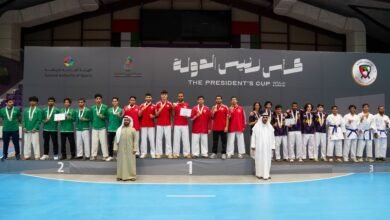 "الشارقة الرياضي" يتوج بطلا لكأس رئيس الدولة للكاراتيه