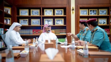 عمار النعيمي يطلع على خطط وبرامج "الدفاع المدني" بعجمان