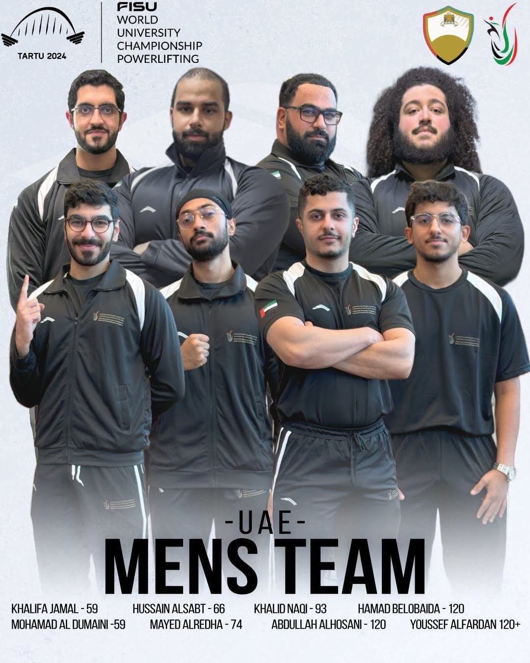 11 لاعبًا ولاعبة يمثلون منتخب الإمارات في بطولة العالم الجامعية للقوة البدنية