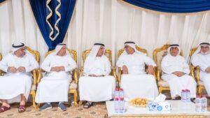 سعود بن صقر يقدم واجب العزاء في وفاة ياسر بن شكر الزعابي