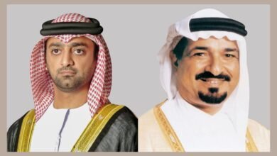 حاكم عجمان وولي عهده يعزيان أمير الكويت بوفاة الشيخ سالم العلي