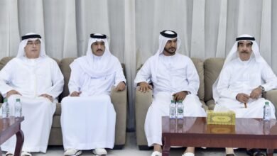 حاكم أم القيوين يتقبل تعازي أحمد جمعة الزعابي فى وفاة الشيخ عبدالله بن أحمد المعلا
