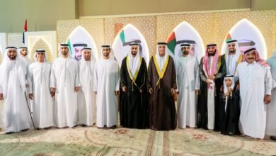 سعود بن صقر يحضر أفراح القاسمي والهاجري