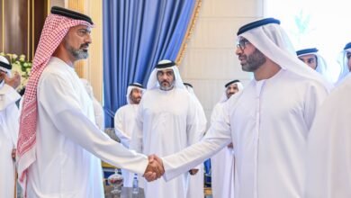 عمار النعيمي يقدم واجب العزاء في وفاة عبدالله سلطان بن غليطة الغفلي