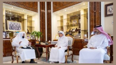 حميد بن راشد يستقبل القارئ ناصر القطامي ضيف برنامج "المسجد العامر" في عجمان