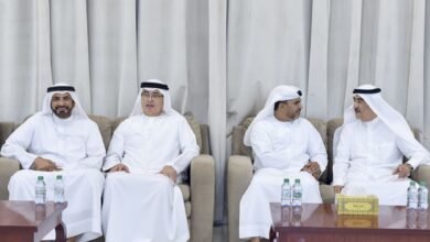 حاكم أم القيوين يتقبل تعازي وزير العدل فى وفاة الشيخ عبدالله بن أحمد المعلا