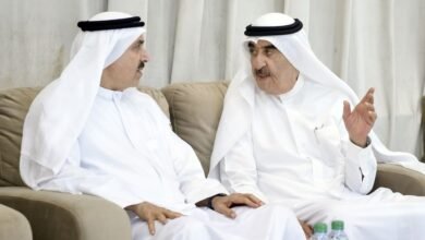 حاكم أم القيوين يتقبل تعازى رئيس المجلس الوطنى الاتحادى فى وفاة عبدالله بن أحمد المعلا