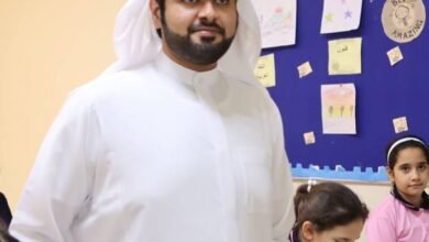 علي النعيمي يطلع على سير العمل بمدرسة منار الايمان الخيرية