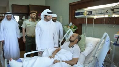 حمدان بن محمد يزور المصابين من رجال قواتنا المسلحة البواسل في مستشفى زايد العسكري