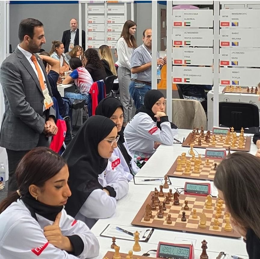 منتخب الإمارات للسيدات يتعادل مع نظيره الكوبي في ختام مشاركته بأولمبياد الشطرنج