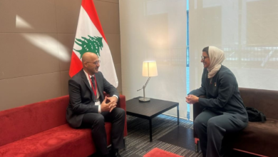 الكعبي تلتقي منسق لجنة الطوارئ الحكومية وزير البيئة اللبناني في باريس وتؤكد أهمية وحدة لبنان وسيادته الوطنية ووقوفها إلى جانب شعبه الشقيق