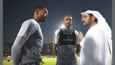 حمدان بن مبارك يشهد تدريبات المنتخب الوطني في أبوظبي