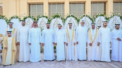 حاكم عجمان والشيوخ يحضرون أفراح النعيمي والمعلا