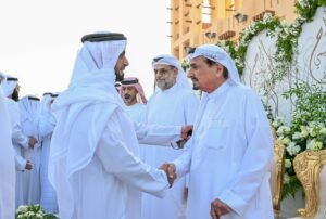 حاكم عجمان والشيوخ يحضرون أفراح النعيمي والمعلا