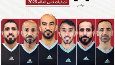 طاقم تحكيم إماراتي يدير مباراة السعودية وأستراليا