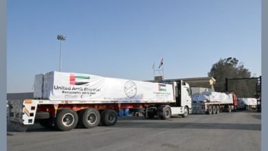 ضمن عملية الفارس الشهم 3.. وصول قافلتي مساعدات إماراتية إلى غزة لإغاثة الأسر الفلسطينية النازحة