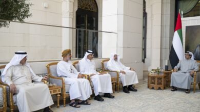 منصور بن زايد يستقبل الأمين العام لـمجلس التعاون الخليجي وعددا من رؤساء مجالس الشورى والنواب في دول الخليج
