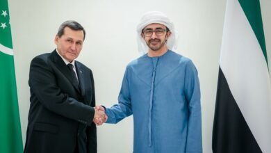 عبدالله بن زايد يستقبل نائب رئيس مجلس الوزراء وزير خارجية تركمانستان