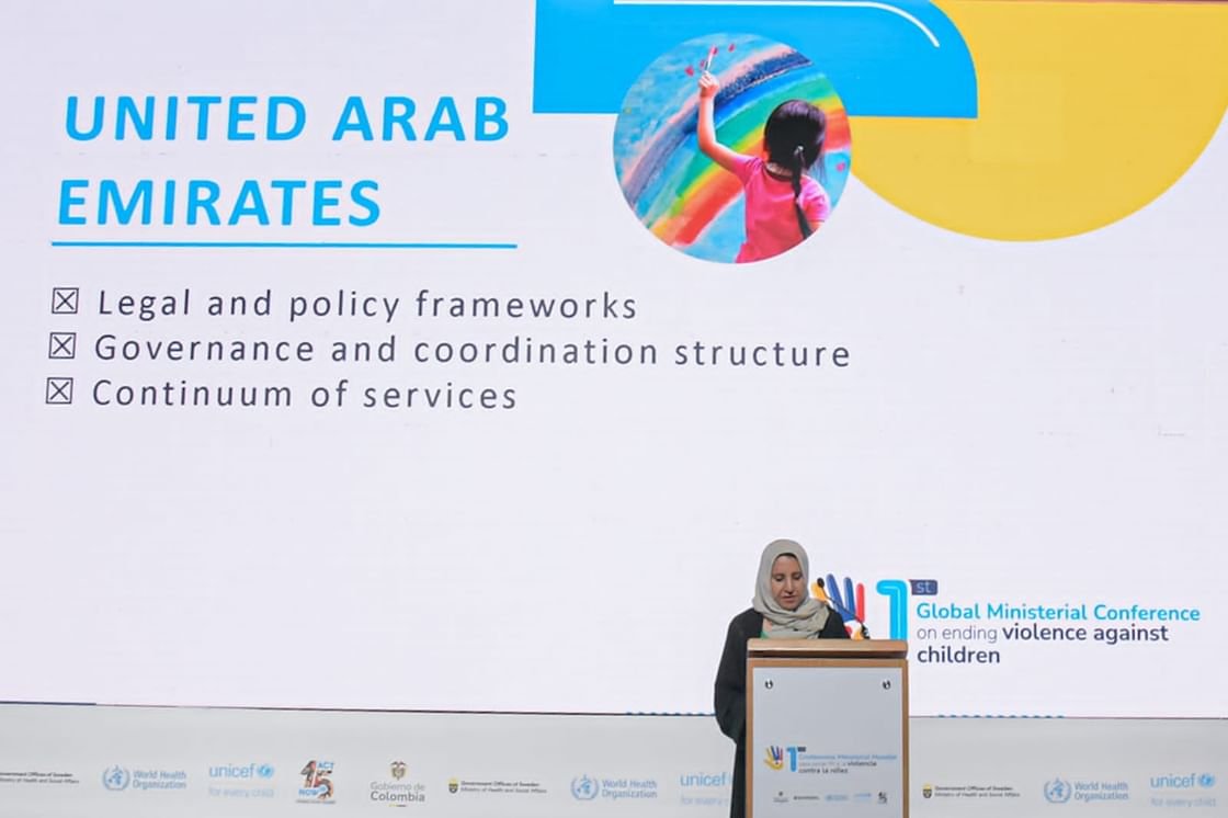 الإمارات تشارك في المؤتمر الوزاري العالمي الأول حول إنهاء العنف ضد الأطفال في بوغوتا