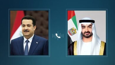 رئيس الدولة يتلقى اتصالا هاتفيا من رئيس وزراء العراق
