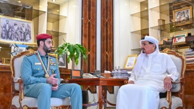 حاكم عجمان يستقبل الفائز بوسام رئيس مجلس الوزراء للشباب 2024