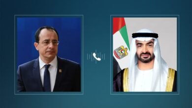 رئيس الدولة والرئيس القبرصي يبحثان هاتفيا علاقات التعاون والتطورات الإقليمية