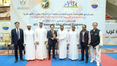 رئيس الاتحاد الآسيوي يفتتح دورة التايكواندو التدريبية بنادي الشارقة