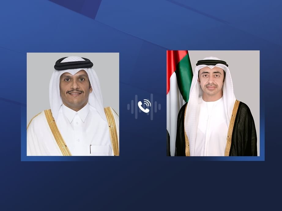 عبدالله بن زايد ورئيس مجلس الوزراء وزير خارجية قطر يبحثان هاتفيا الأوضاع في سوريا