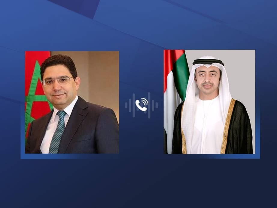 عبدالله بن زايد ووزير خارجية المغرب يبحثان هاتفيا تطورات الأوضاع في المنطقة