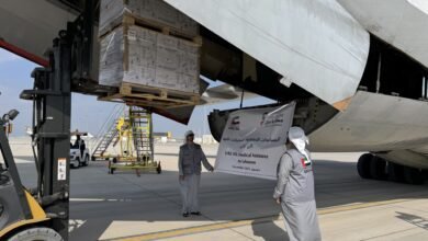 محملة بـ 40 طنا من المواد الطبية .. وصول طائرة المساعدات الإماراتية الـ 21 إلى لبنان