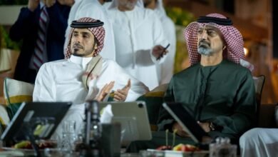 عمار بن حميد وجاسم بن حمد يشهدان اختتام مرحلة عجمان من "جولة الجياد العربية"