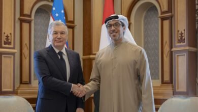 منصور بن زايد ورئيس أوزبكستان يبحثان علاقات التعاون