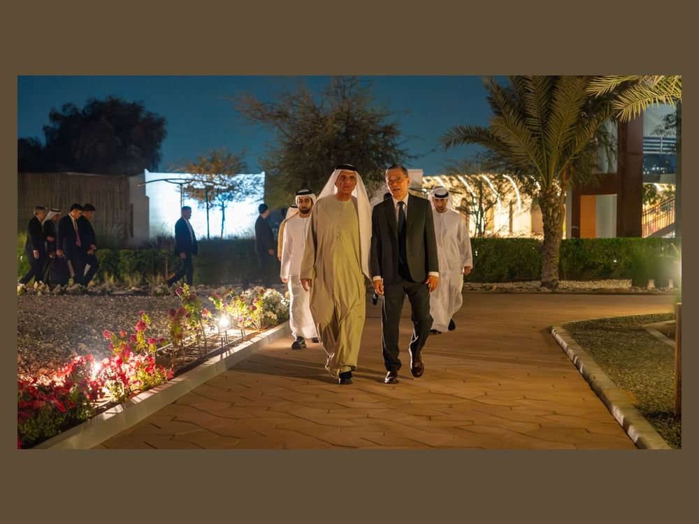 سعود بن صقر يحضر حفل عشاء وفد الأعمال الكوري في رأس الخيمة