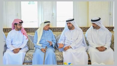 حاكم عجمان وولي عهده يقدمان واجب العزاء في وفاة ناظم سيف المطروشي