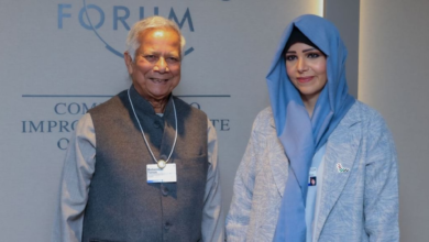 لطيفة بنت محمد تلتقي رئيس الحكومة المؤقتة في بنغلاديش