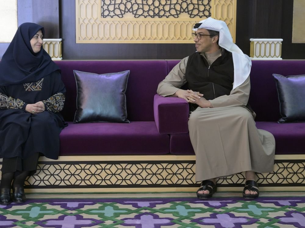 منصور بن زايد ومساعدة الرئيس الإيراني يبحثان علاقات التعاون بين البلدين