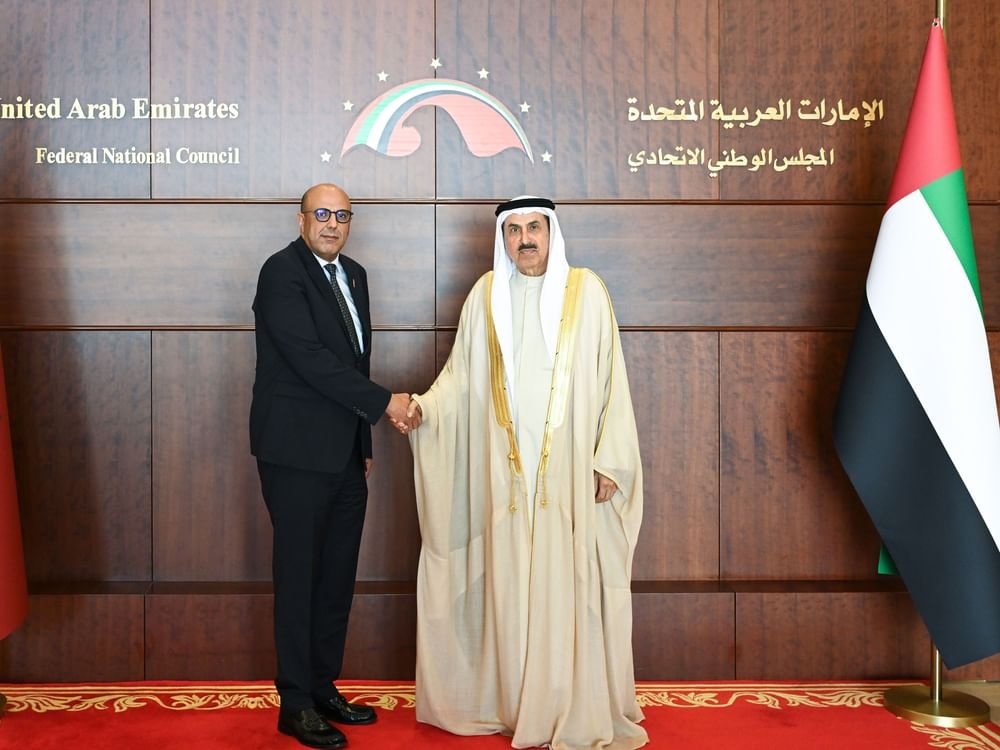 صقر غباش يبحث علاقات التعاون البرلماني مع رئيس مجلس المستشارين المغربي