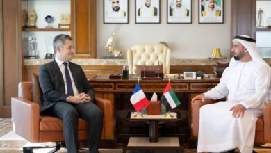 سيف بن زايد يلتقي وزير العدل الفرنسي