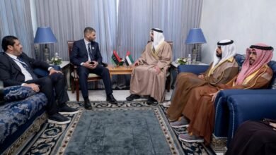 سيف بن زايد يلتقي في تونس وزير الداخلية الليبي