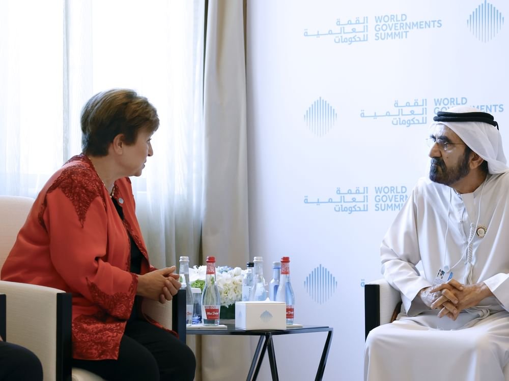 محمد بن راشد يبحث مع مديرة صندوق النقد الدولي التطورات الاقتصادية العالمية وتعزيز التعاون بين الإمارات والصندوق