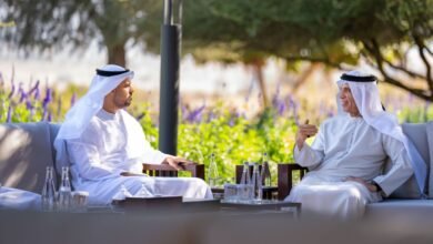 سعود بن صقر يستقبل ذياب بن محمد بن زايد ويطلع على خطة تطوير منطقة "الرمس"