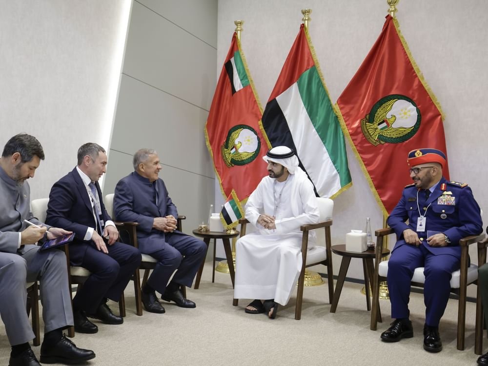 حمدان بن محمد يستقبل رئيس جمهورية تتارستان