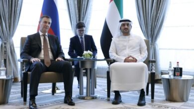 مكتوم بن محمد يستقبل نائب رئيس الوزراء الروسي