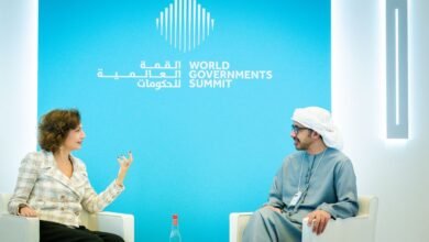 عبدالله بن زايد يلتقي المديرة العامة لـ"اليونسكو" على هامش القمة العالمية للحكومات