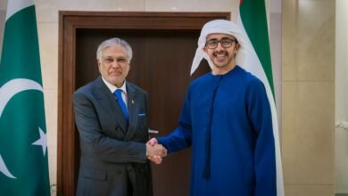 عبدالله بن زايد يستقبل نائب رئيس الوزراء وزير الخارجية الباكستاني