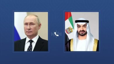 رئيس الدولة يتلقى اتصالاً هاتفياً من الرئيس الروسي