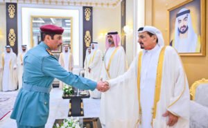 حاكم عجمان وولي عهده يستقبلان المهنئين بعيد الفطر المبارك