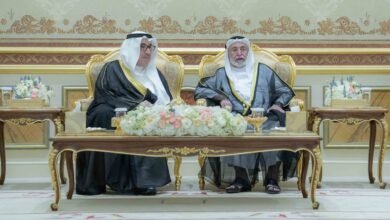 حاكم الشارقة يتقبل التهاني بعيد الفطر السعيد في قصر البديع العامر
